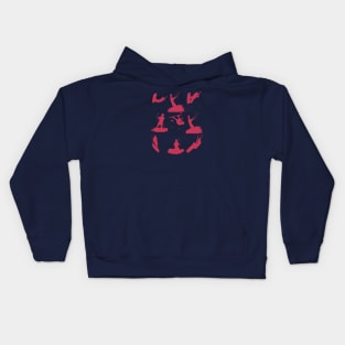 Kitesurf Silhouette Photo Montage Viva Magenta Pattern Kids Hoodie